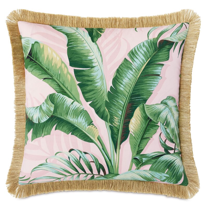 Eastern Accents Abaca Fringe Decorative Pillow In Flamingo Wayfair Canada